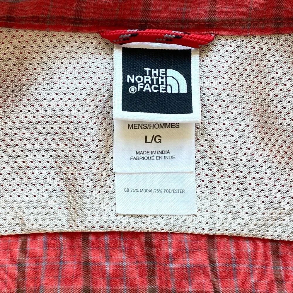 The North Face Hiking Shirt Red Plaid Size L